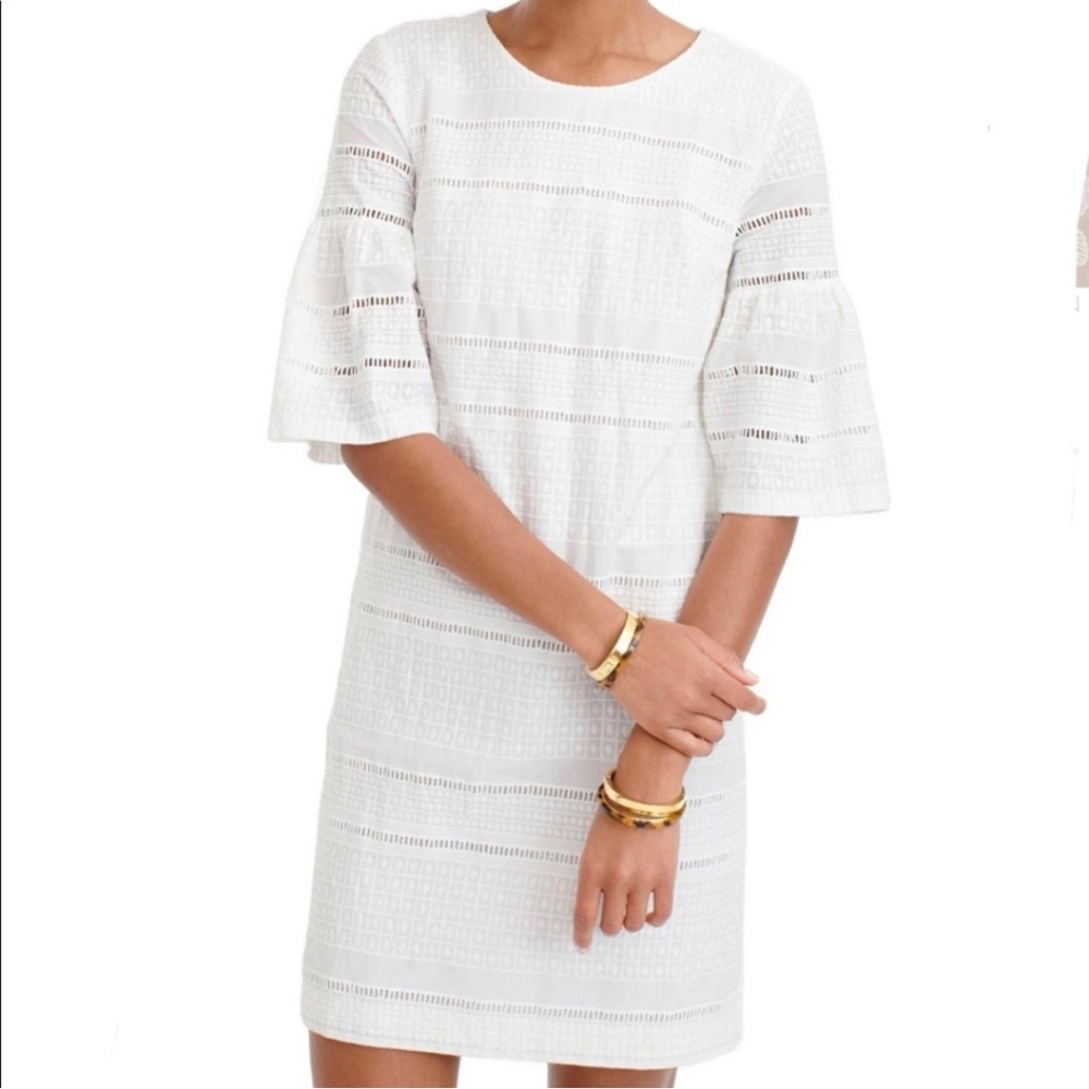 J. CREW white Eyelet Dress 100% Cotton size 6